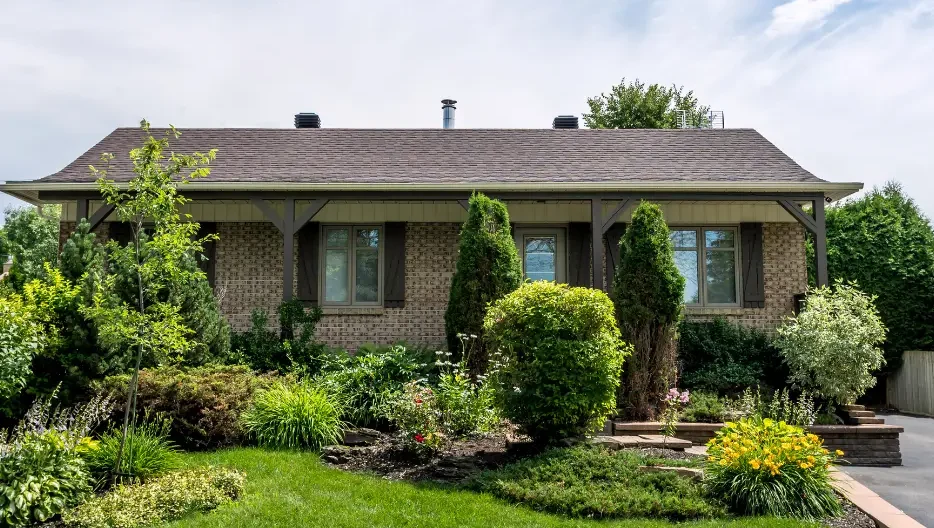 a house with a garden