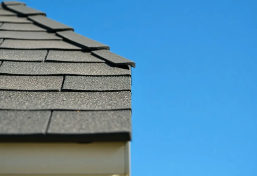 a close up of the edge of a roof