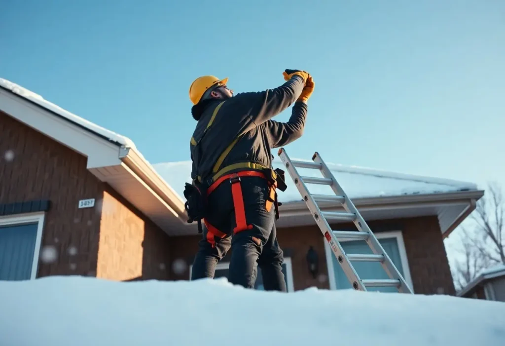 a roofer working on a roof