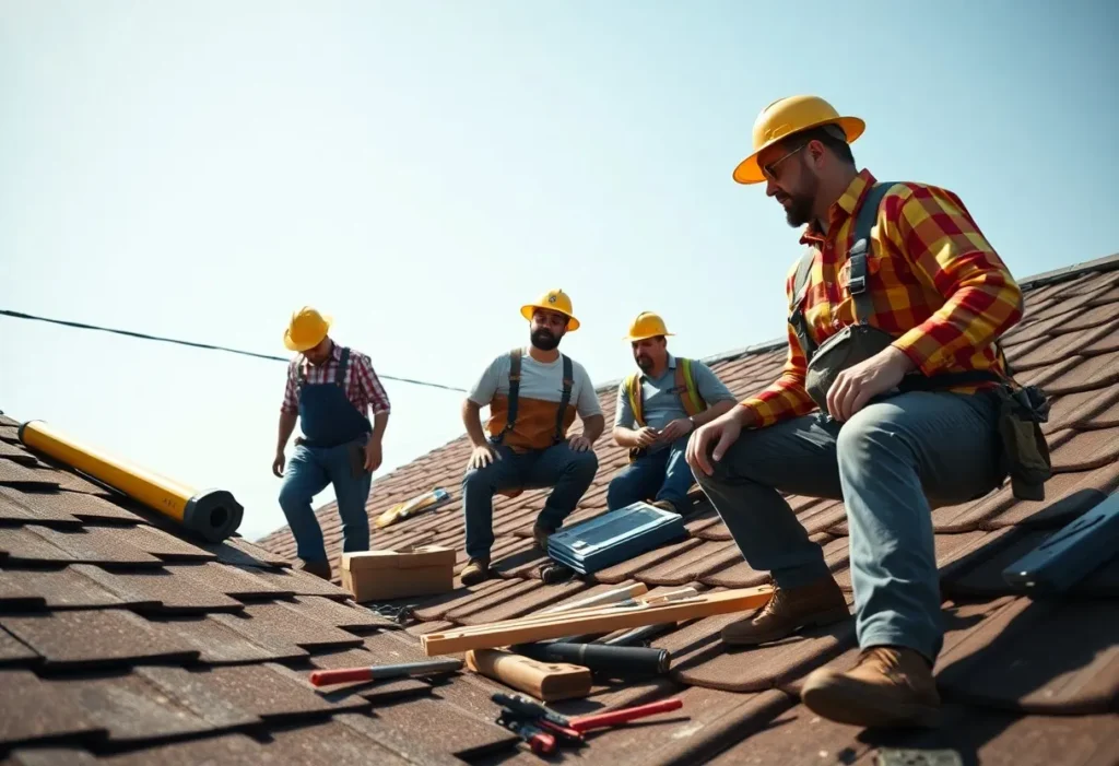 roofers working on the roof