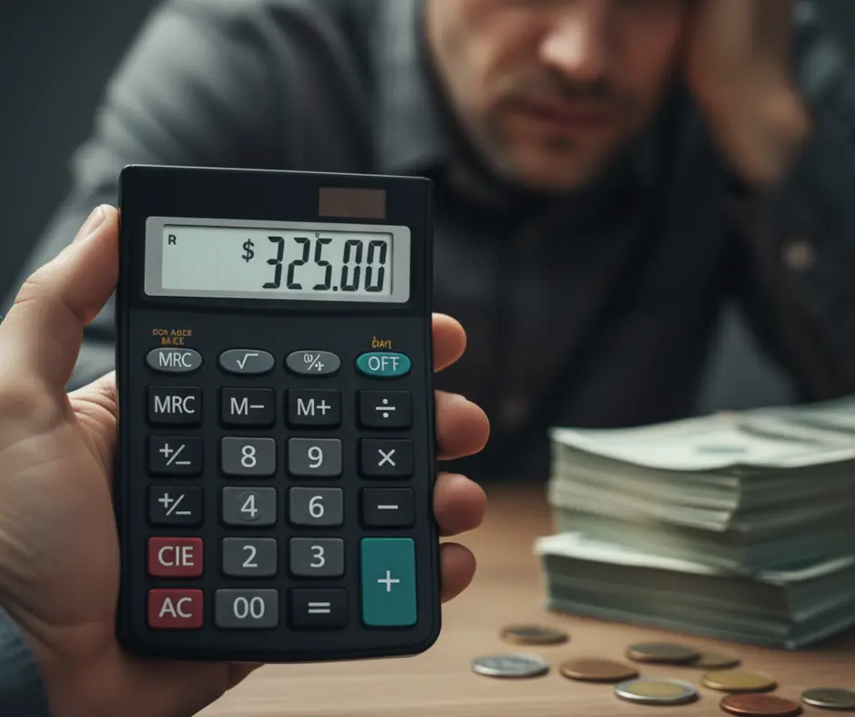 Calculator displaying $325 with cash. Financing a Metal roof or tile roof can be expensive