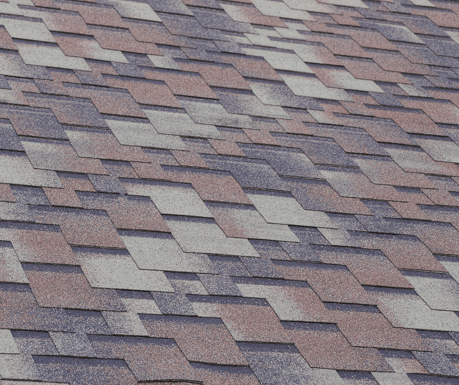 a close up of a dimensional roof shingle type