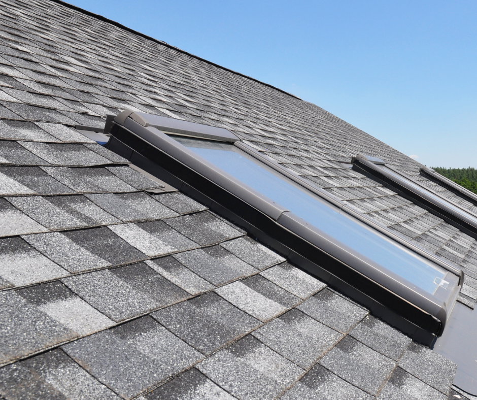 a close up of a dimensional roof shingle type