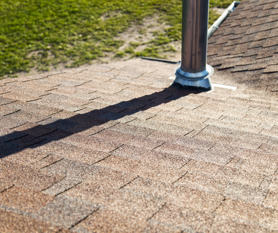 a close up of a dimensional roof shingle type